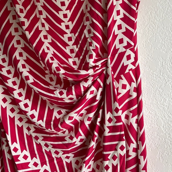 100% Silk Diane Von Furstenberg Retro Pink Red Wrap Dress - Picture 8 of 10